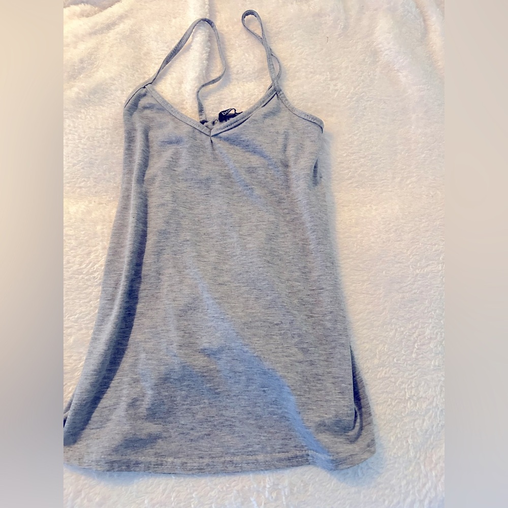 SHEIN V-neck Back Grey Tank